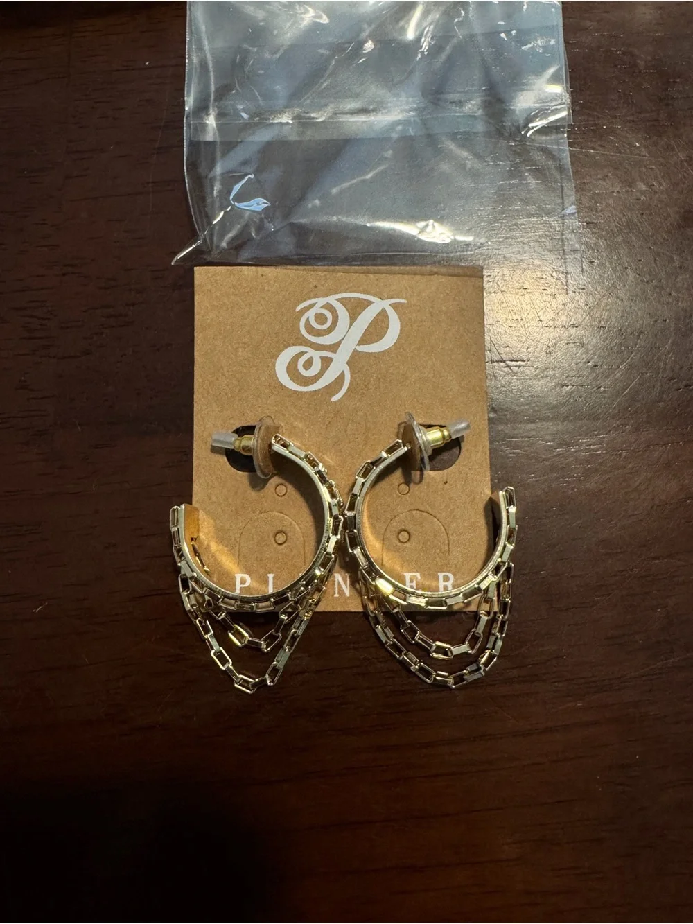Plunder Gold Textured Hoop Earrings - Picture 2 of 2
